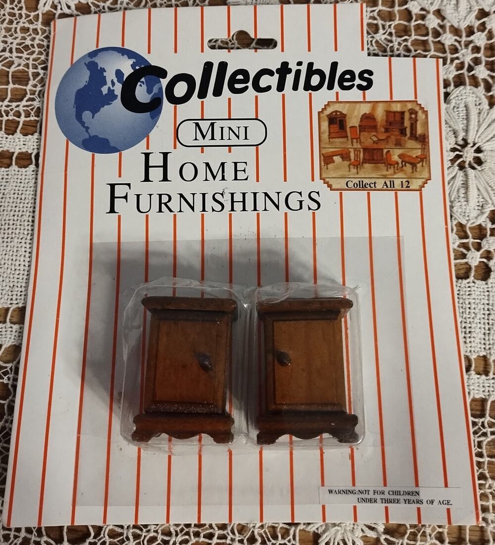 New in Package Vintage Doll House Furniture Dark Night Stands